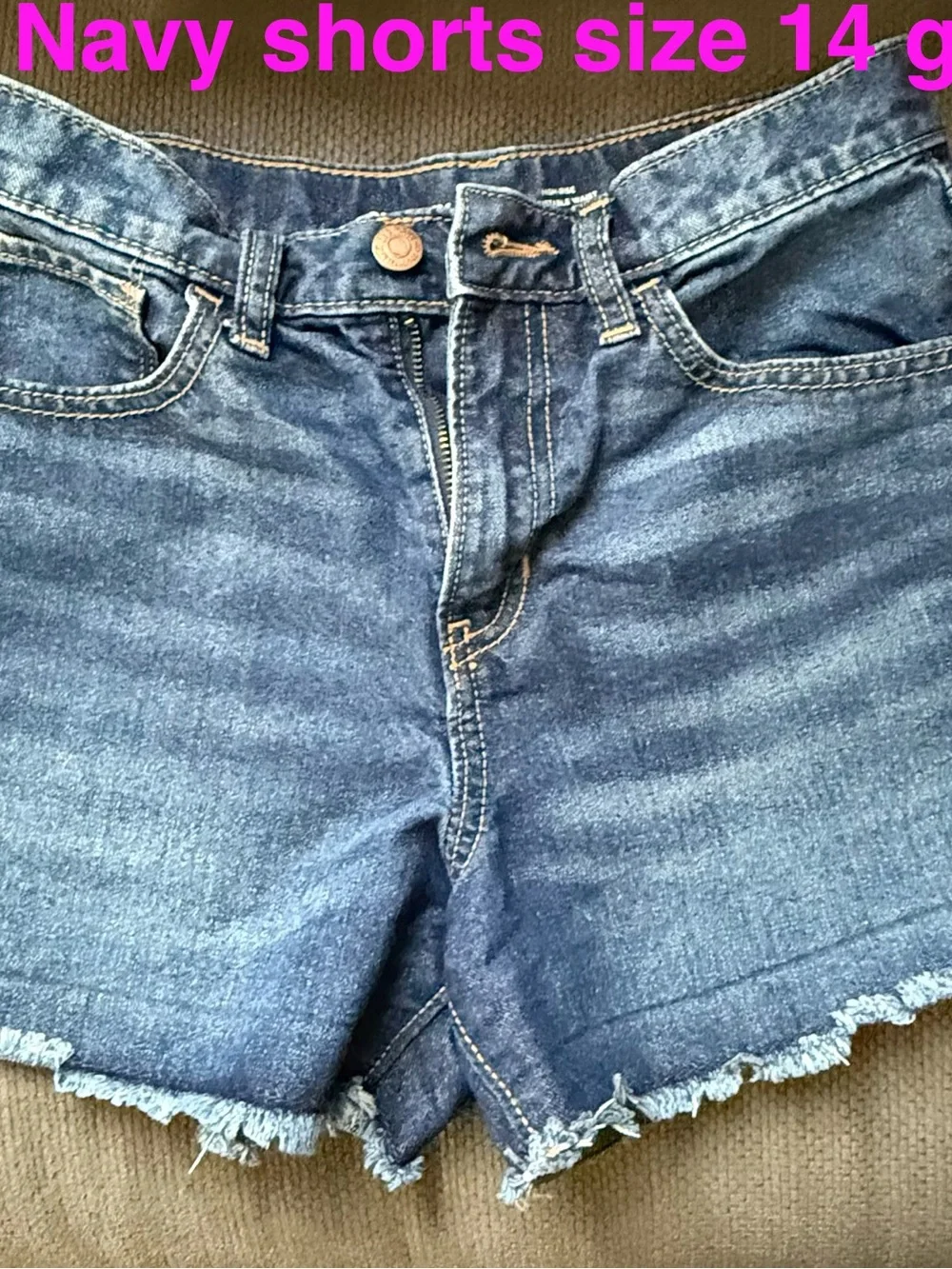 Old Navy Navy Denim Frayed-Hem Girls' Shorts